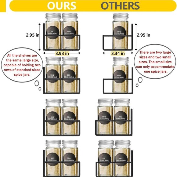 Magnetic Spice Rack Organizer for Fridge Seasoning Organizer for Kitchen storage - Picture 3 of 8